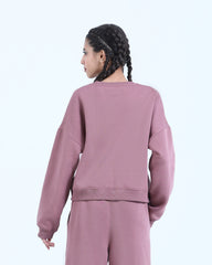 CROP FIT DUSTY ROSE SWEATSHIRT