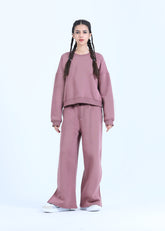 CROP FIT CO-ORD SET IN DUSTY ROSE