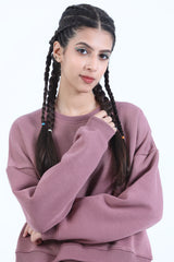 CROP FIT DUSTY ROSE SWEATSHIRT