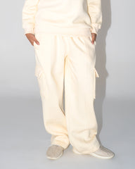 High Waist Cargo Trouser Cream