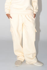 High Waist Cargo Trouser Cream