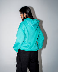 Oversized Fleece Hoodie - Aqua Blue