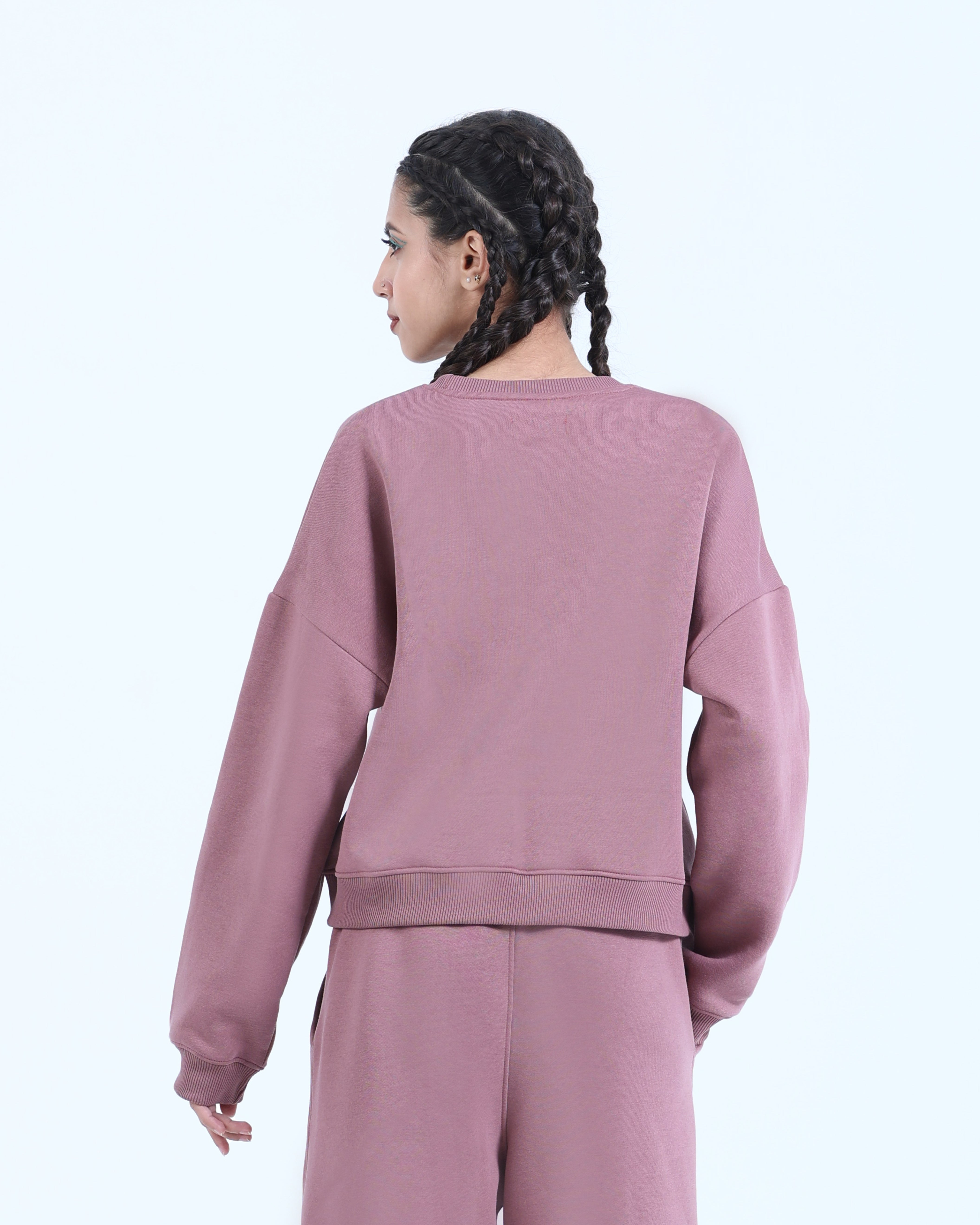 CROP FIT DUSTY ROSE SWEATSHIRT