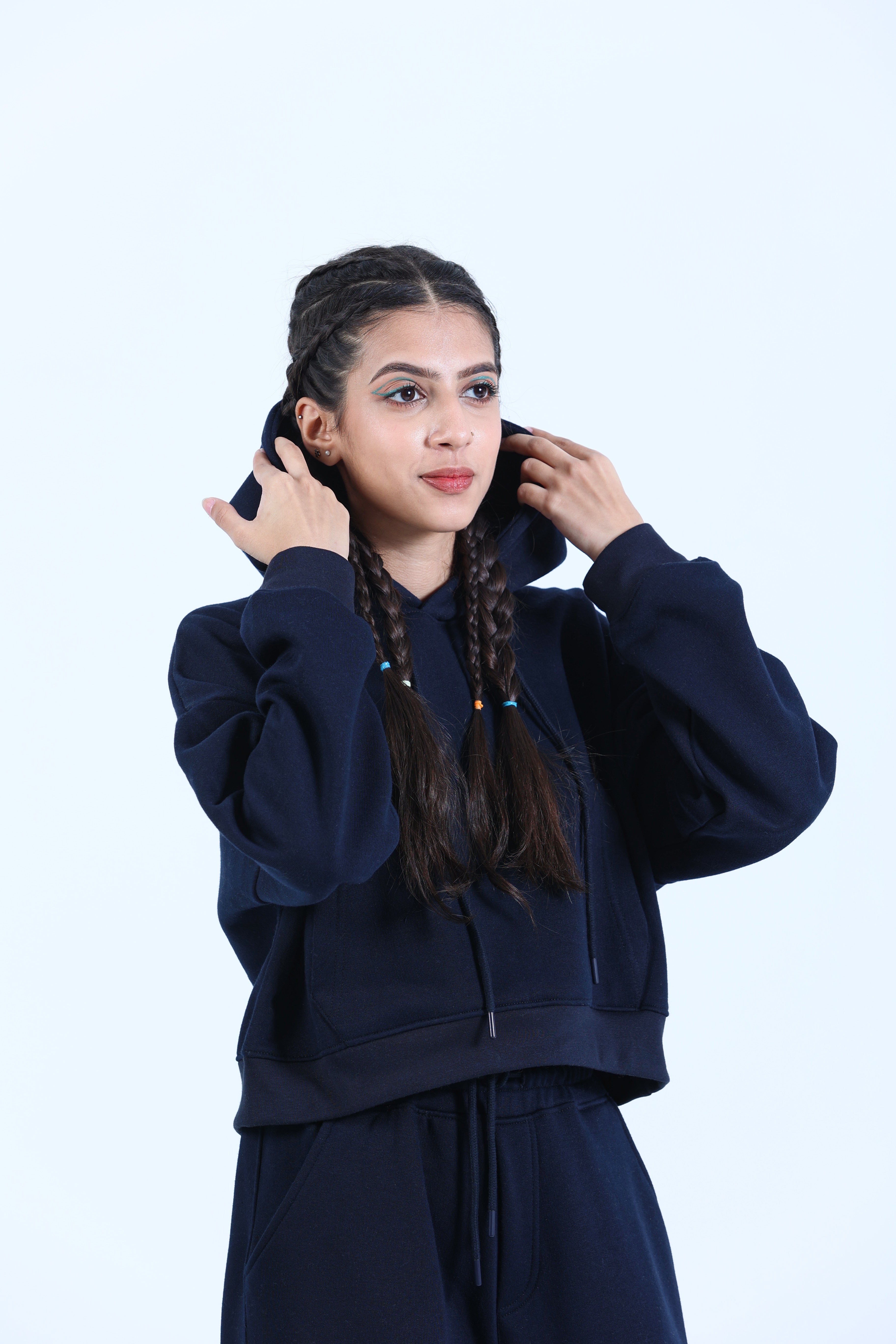 CROP FIT COORD SET IN MIDNIGHT BLUE