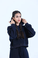 CROP FIT COORD SET IN MIDNIGHT BLUE
