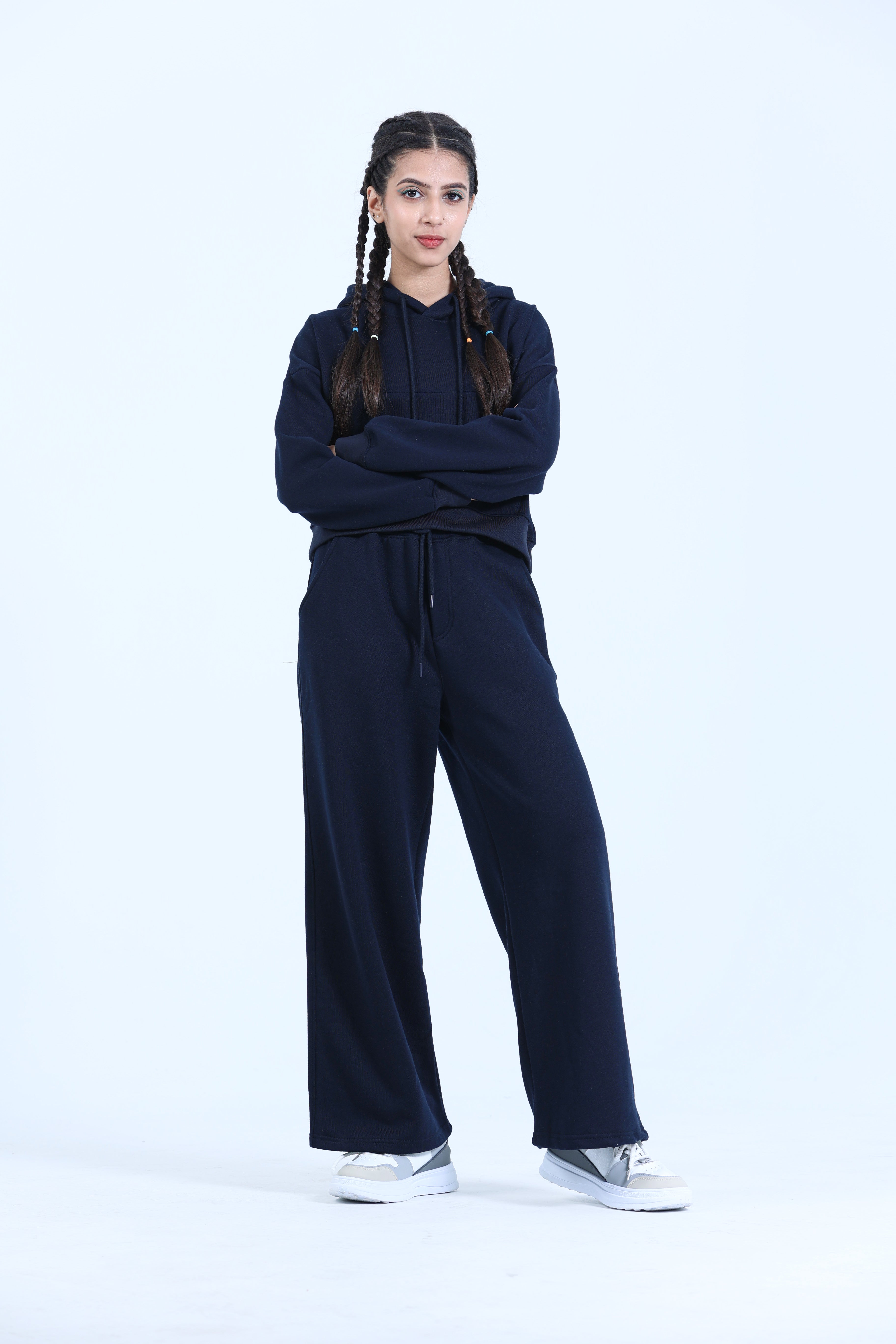 CROP FIT COORD SET IN MIDNIGHT BLUE