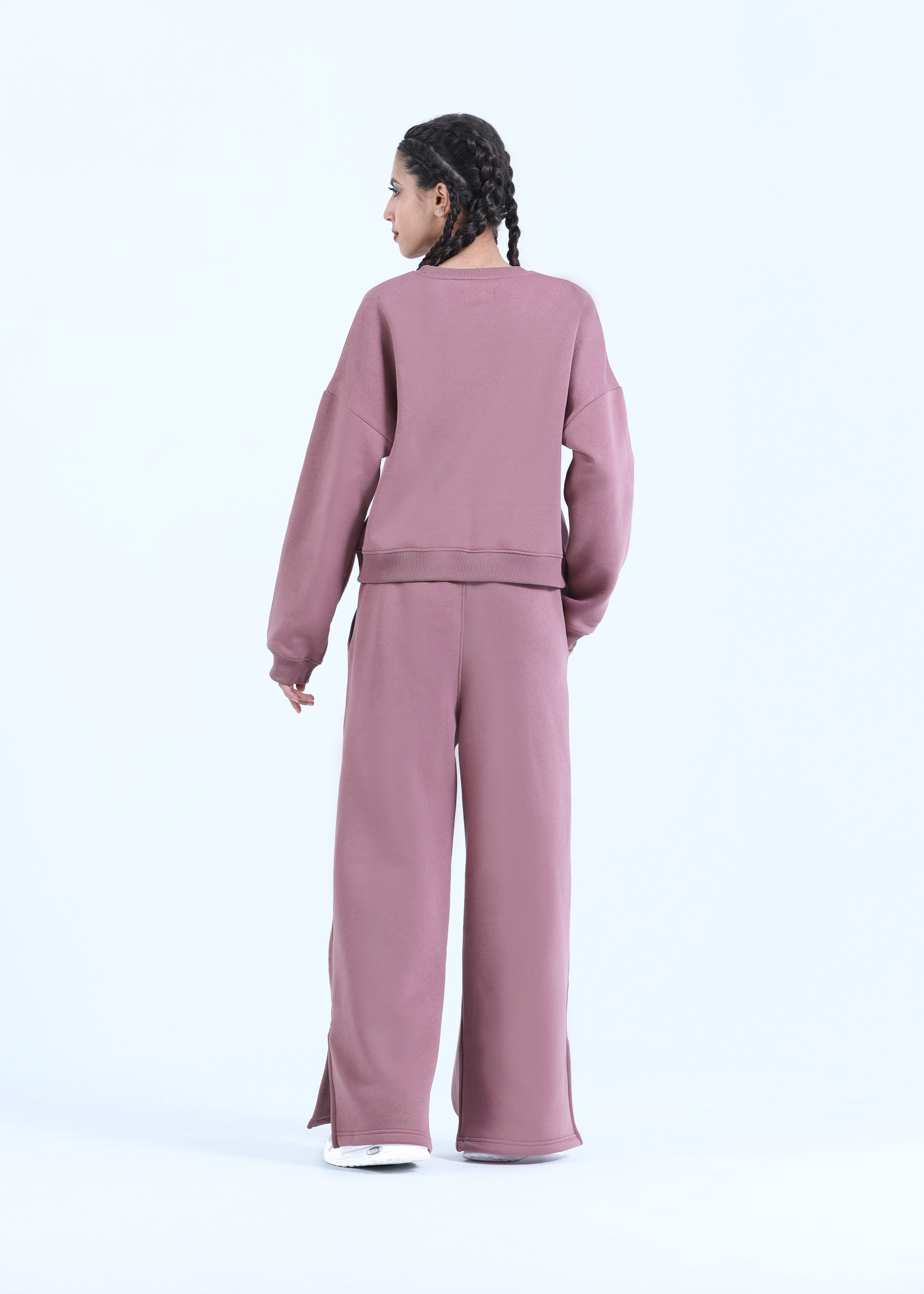 CROP FIT CO-ORD SET IN DUSTY ROSE