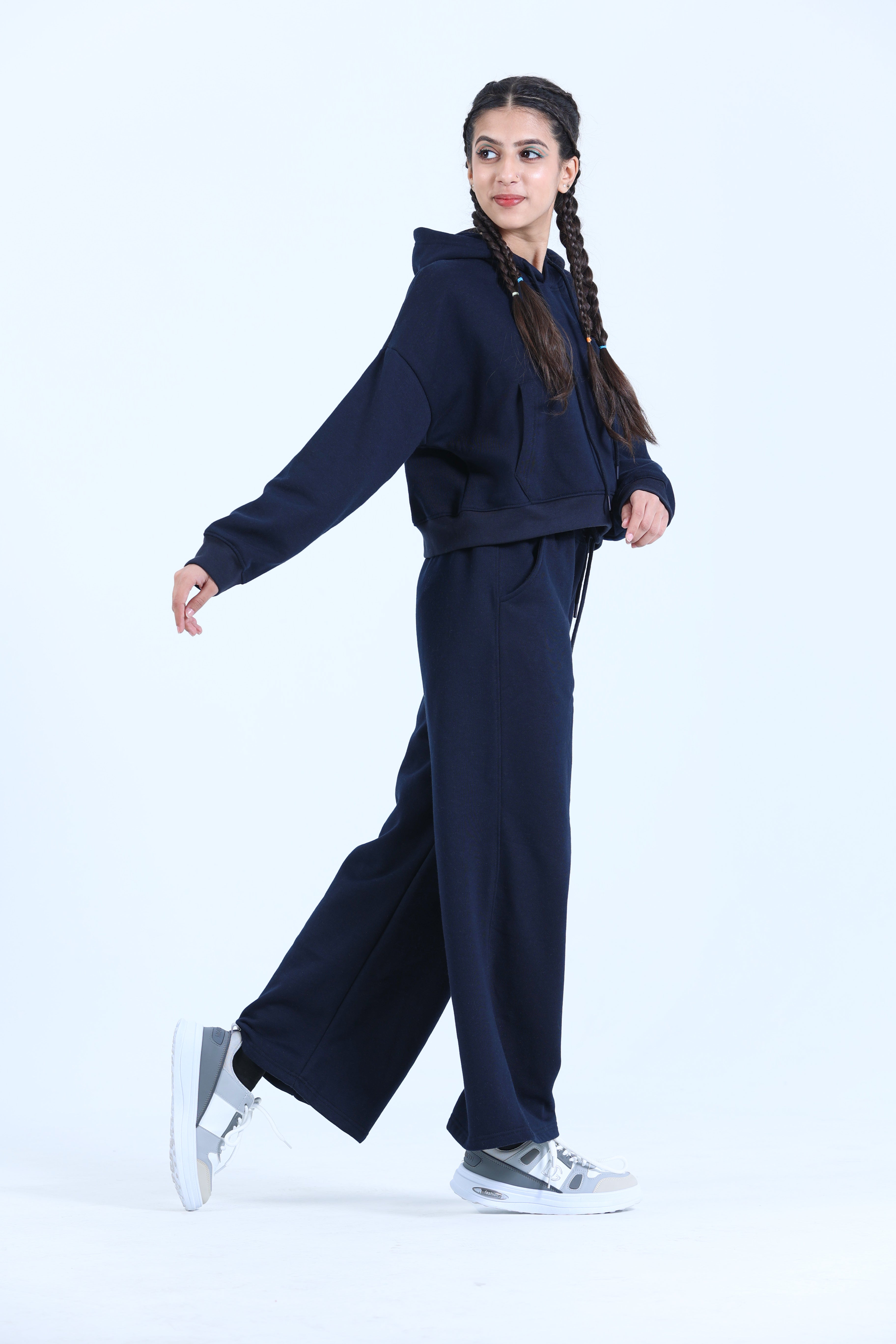 CROP FIT COORD SET IN MIDNIGHT BLUE