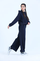 CROP FIT COORD SET IN MIDNIGHT BLUE