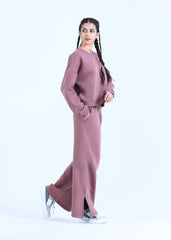 CROP FIT CO-ORD SET IN DUSTY ROSE