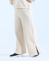WIDE LEG TROUSER IN CREAM WHITE