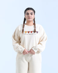 CREAM WHITE CROP FIT SWEATSHIRT