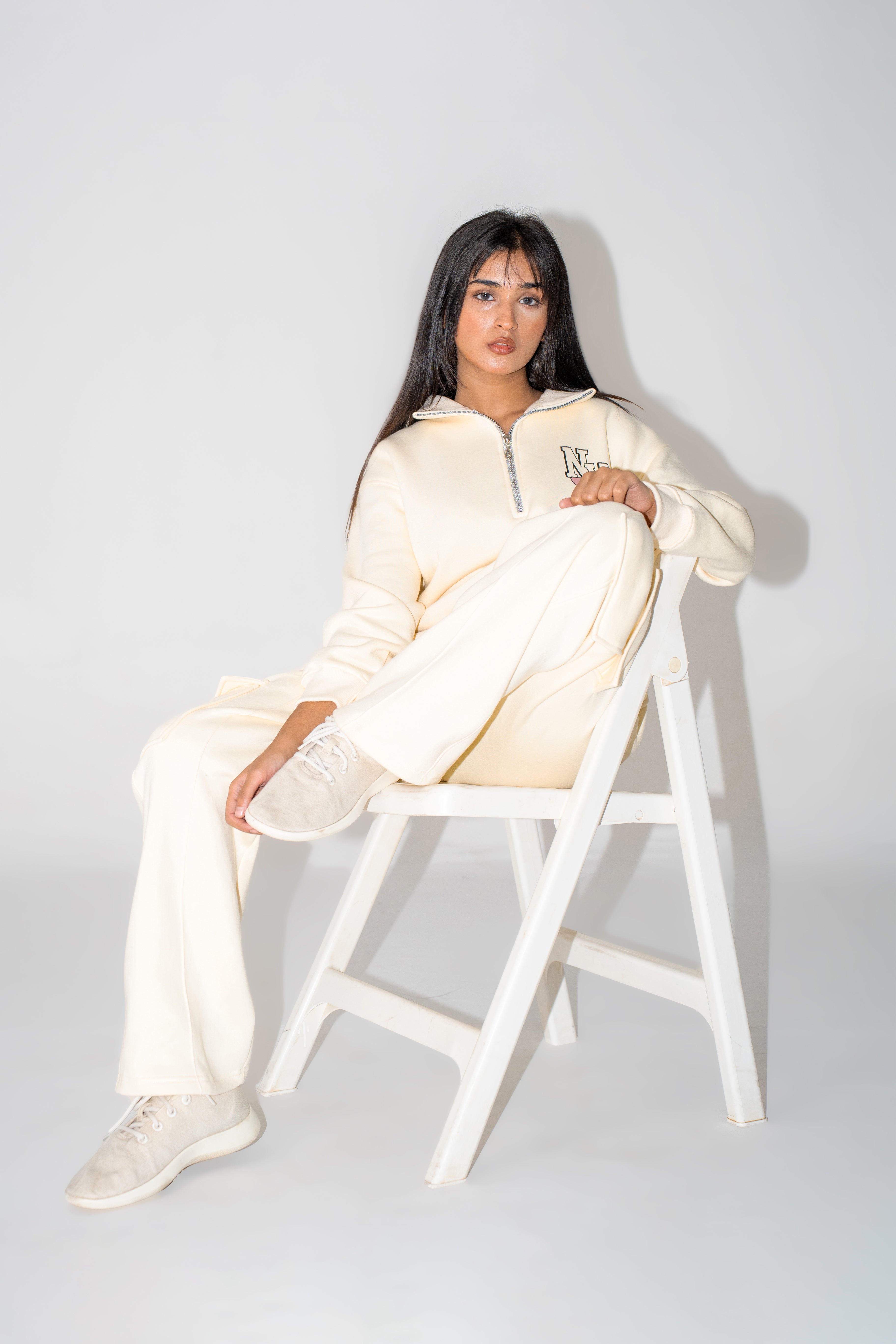 Quarter Zip in Winter Cream Co-Ord