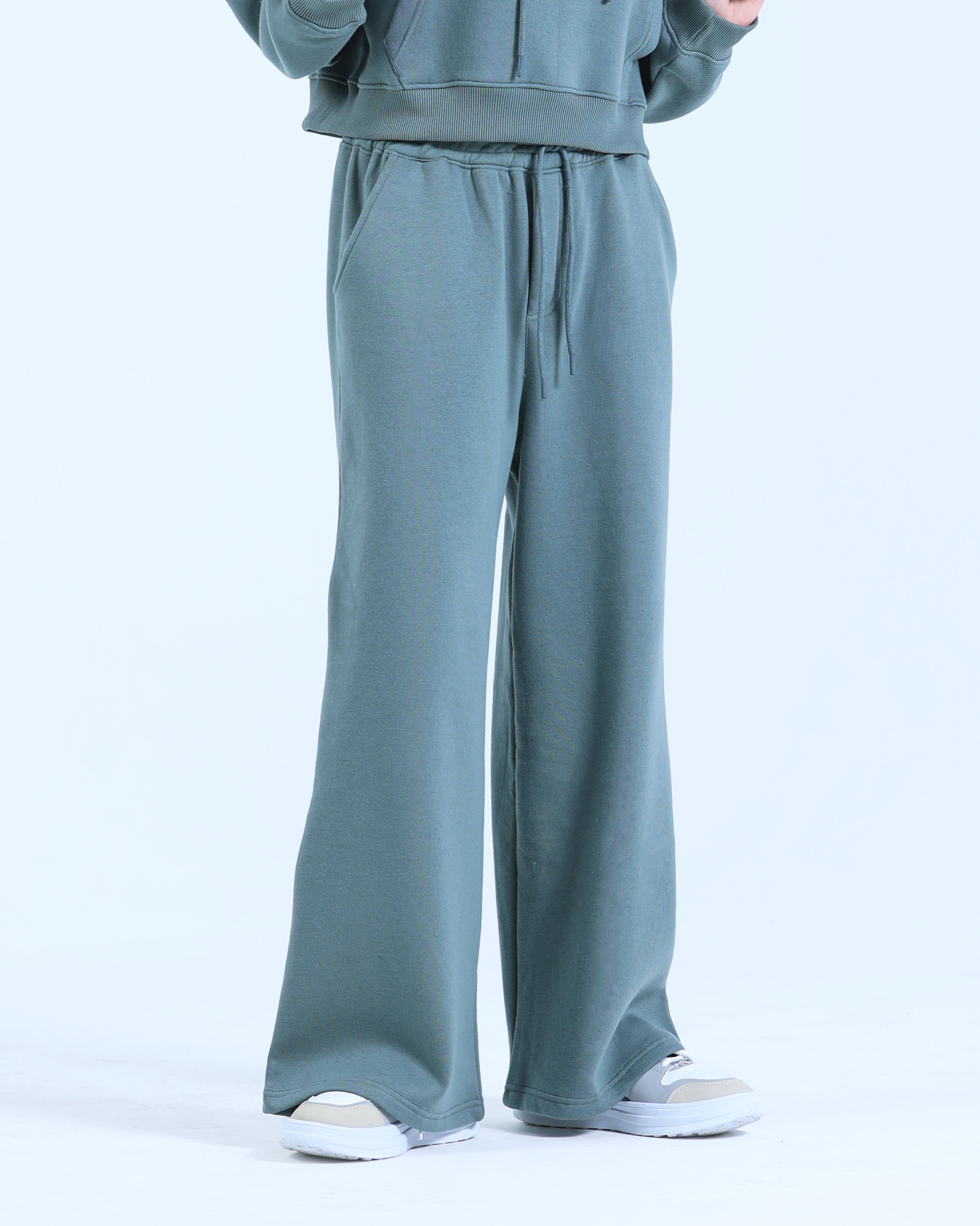 WIDE LEG TROUSER IN SAGE TEAL