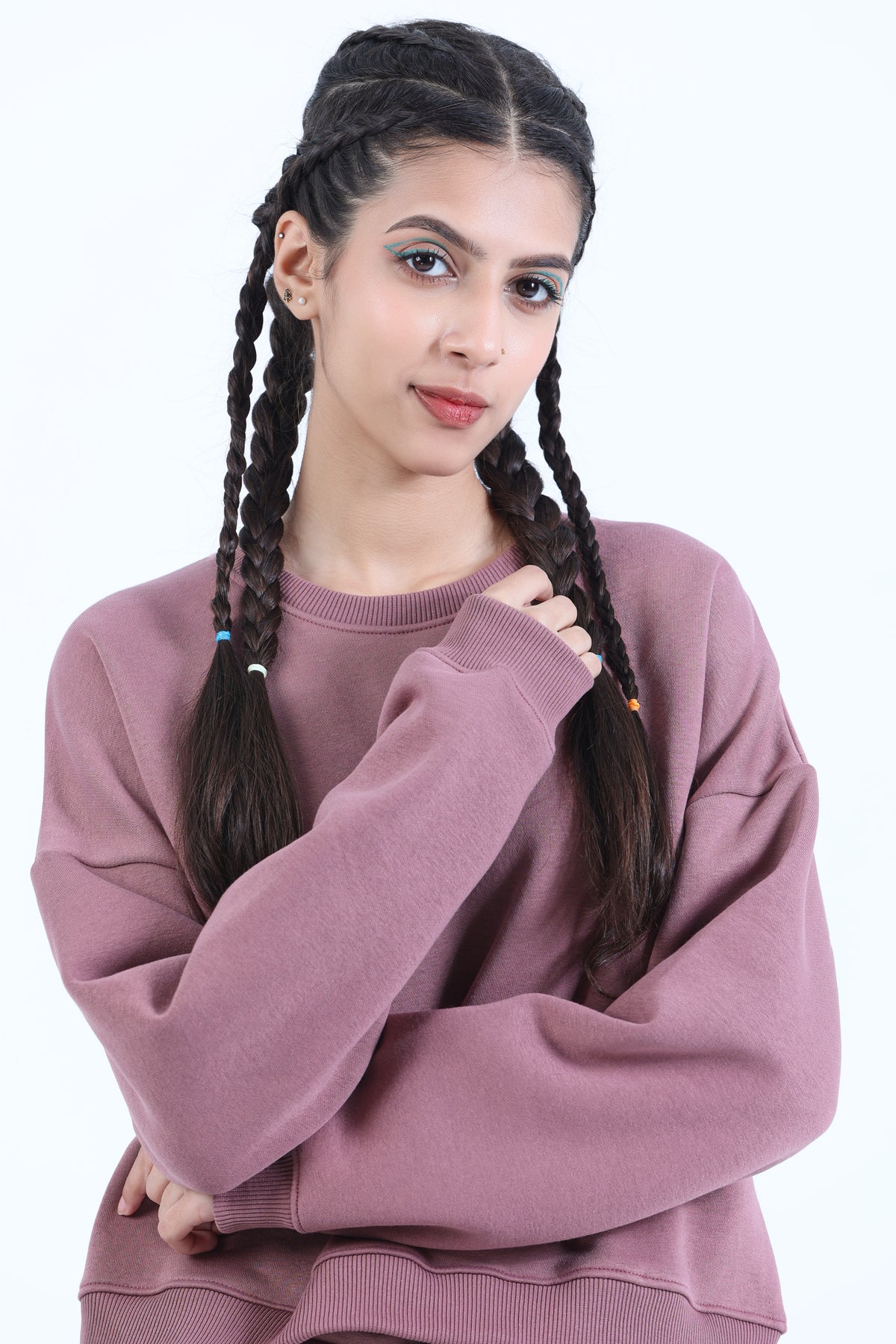 CROP FIT DUSTY ROSE SWEATSHIRT