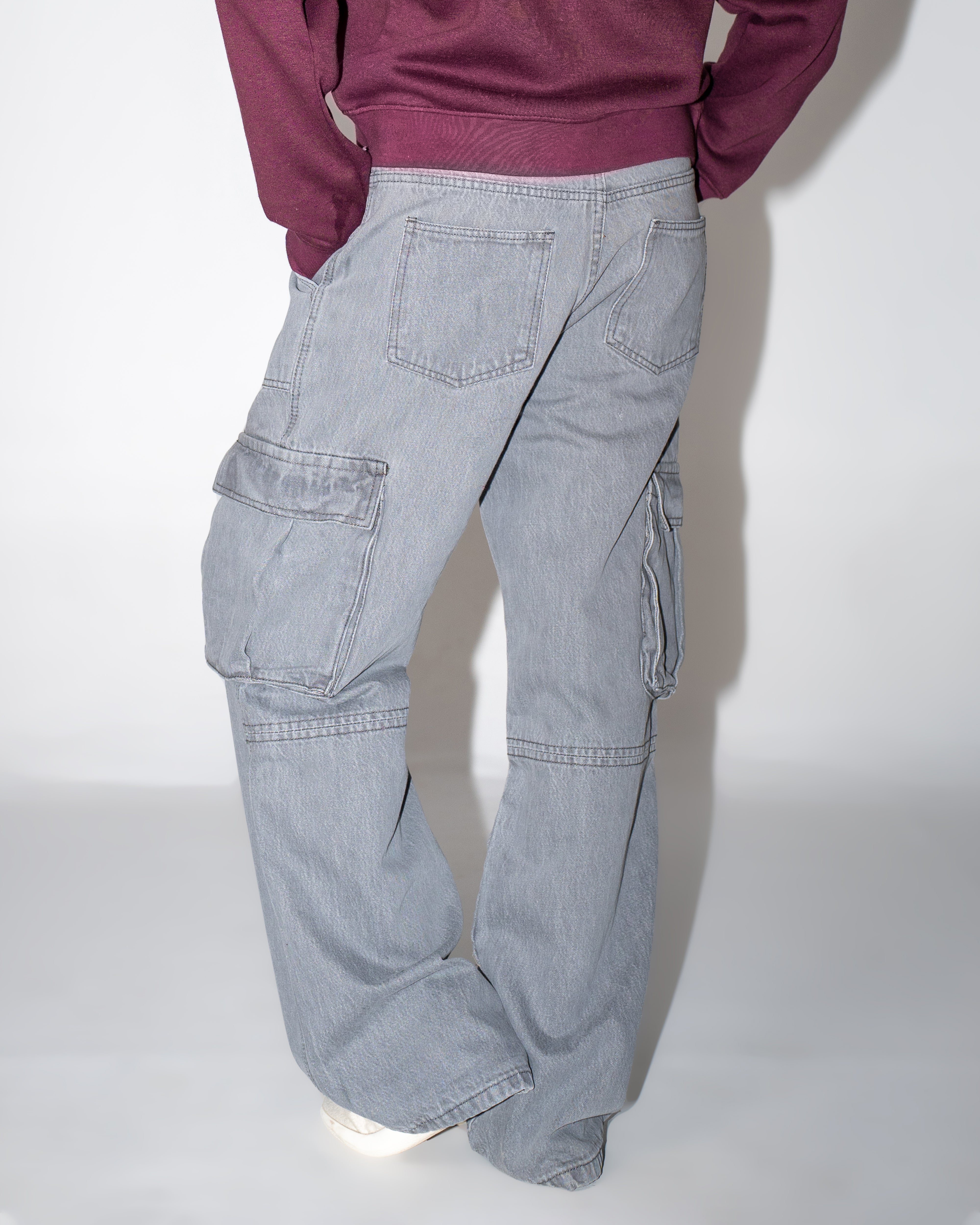 Ash Grey Cargo Wide Leg